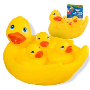 Набор игрушек для купания Bondibon Baby You "Утка с утятами" 4 шт. - фото 4