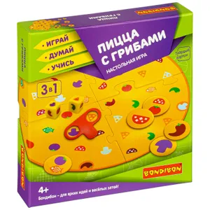 Настольная игра "ПИЦЦА С ГРИБАМИ" 3 в 1 Играй Думай Учись Bondibon - фото 1